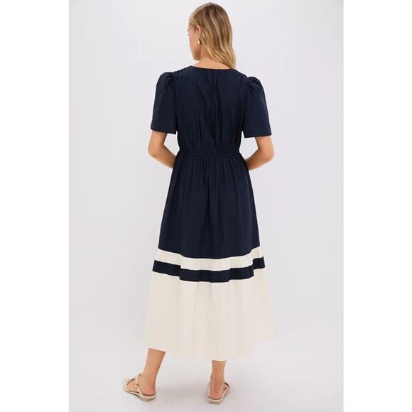 TUCKERNUCK Navy and Cream Cotton Mitchell Dress Size XL NWT - Picture 2 of 6